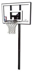 Баскетбольная стационарная стойка, поликарбонат Spalding 44 ' Silver In-Ground Арт.88596CN