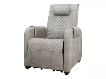 Массажное кресло реклайнер с подъемом FUJIMO LOUNGE UP F7003 VLFL Mouse, Ivory,