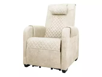 Массажное кресло реклайнер с подъемом FUJIMO LOUNGE UP F7003 VLFL Mouse, Ivory,