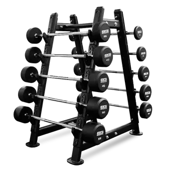 Набор обрезиненных штанг BRONZE GYM 10-55 КГ - 10 ШТ, ШАГ 5 КГ